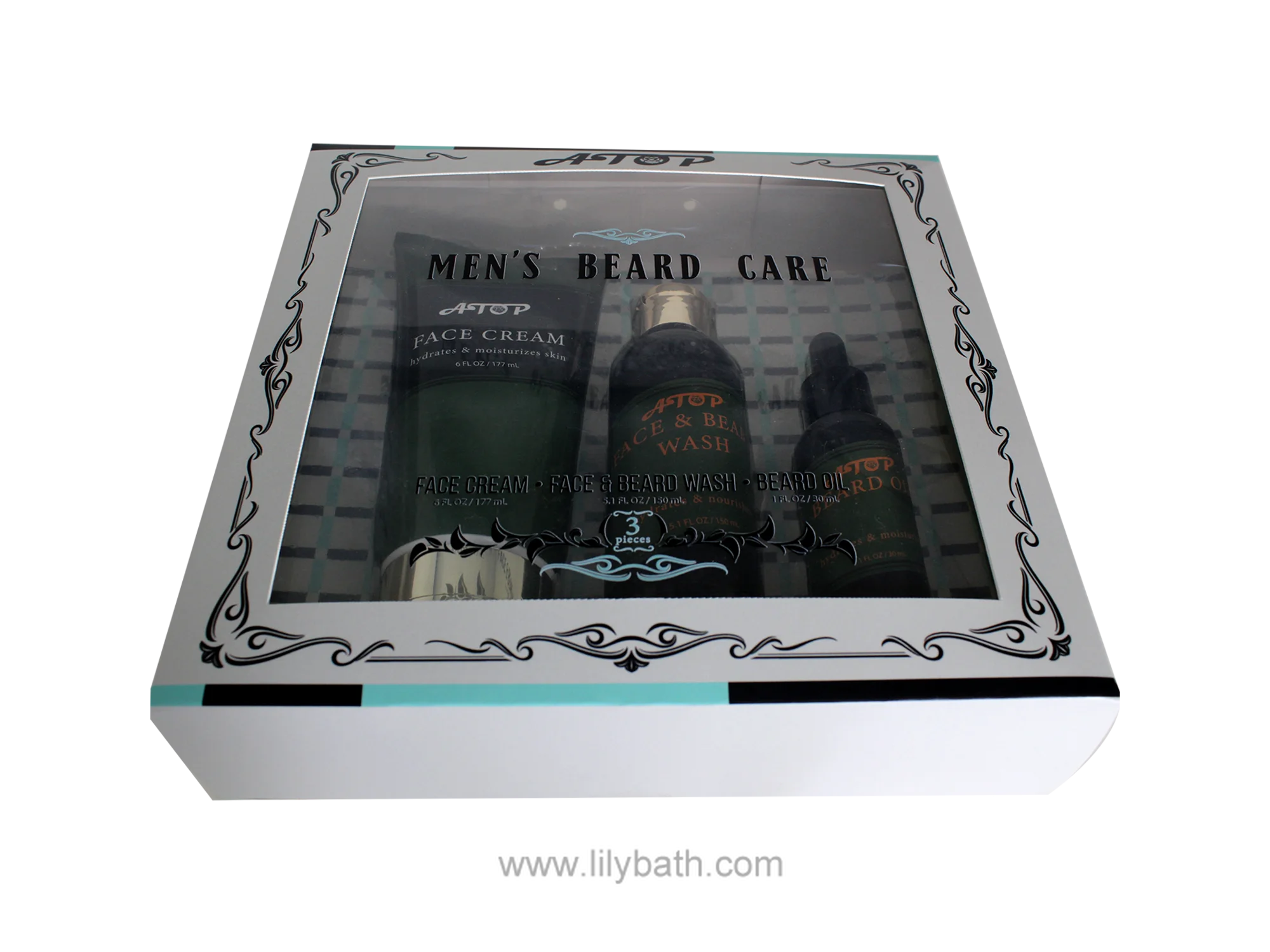 مردوں کے گرومنگ تینوں - داڑھی کی دیکھ بھال کا مکمل سیٹ (فیس کریم، فیس اور داڑھی دھونے، داڑھی کا تیل) 1