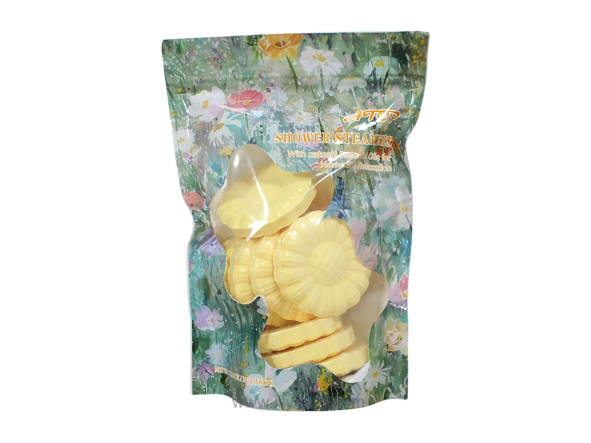 Pastilhas efervescentes para chuveiro com aroma floral - 30g cada. Comprimidos de aromaterapia com óleos essenciais naturais para relaxamento em casa. 1