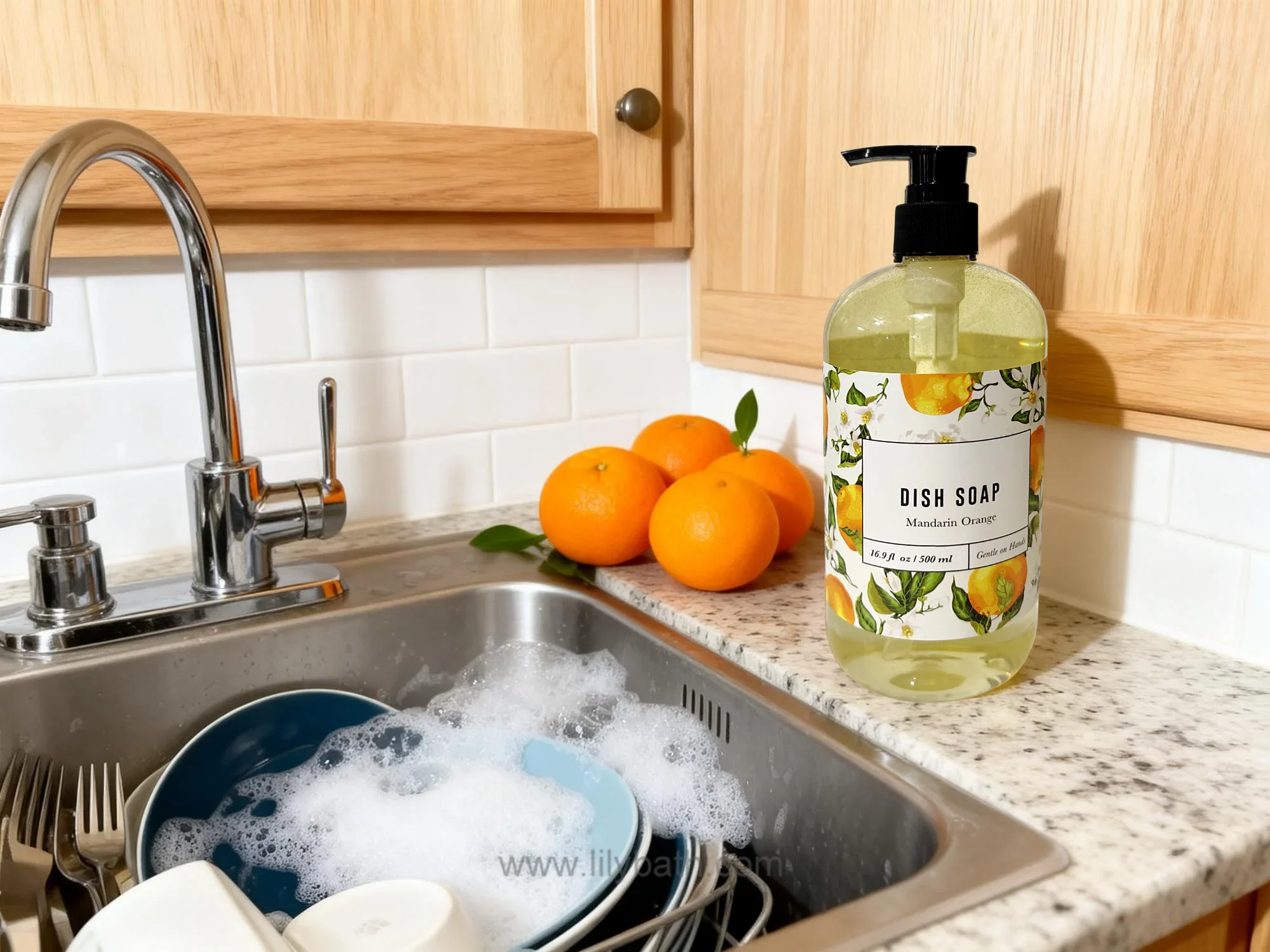 ম্যান্ডারিন কমলা ডিশ সাবান - তাজা সাইট্রাস সুগন্ধি সহ গ্রীস কাটিং রান্নাঘরের ডিশ ওয়াশিং তরল 1