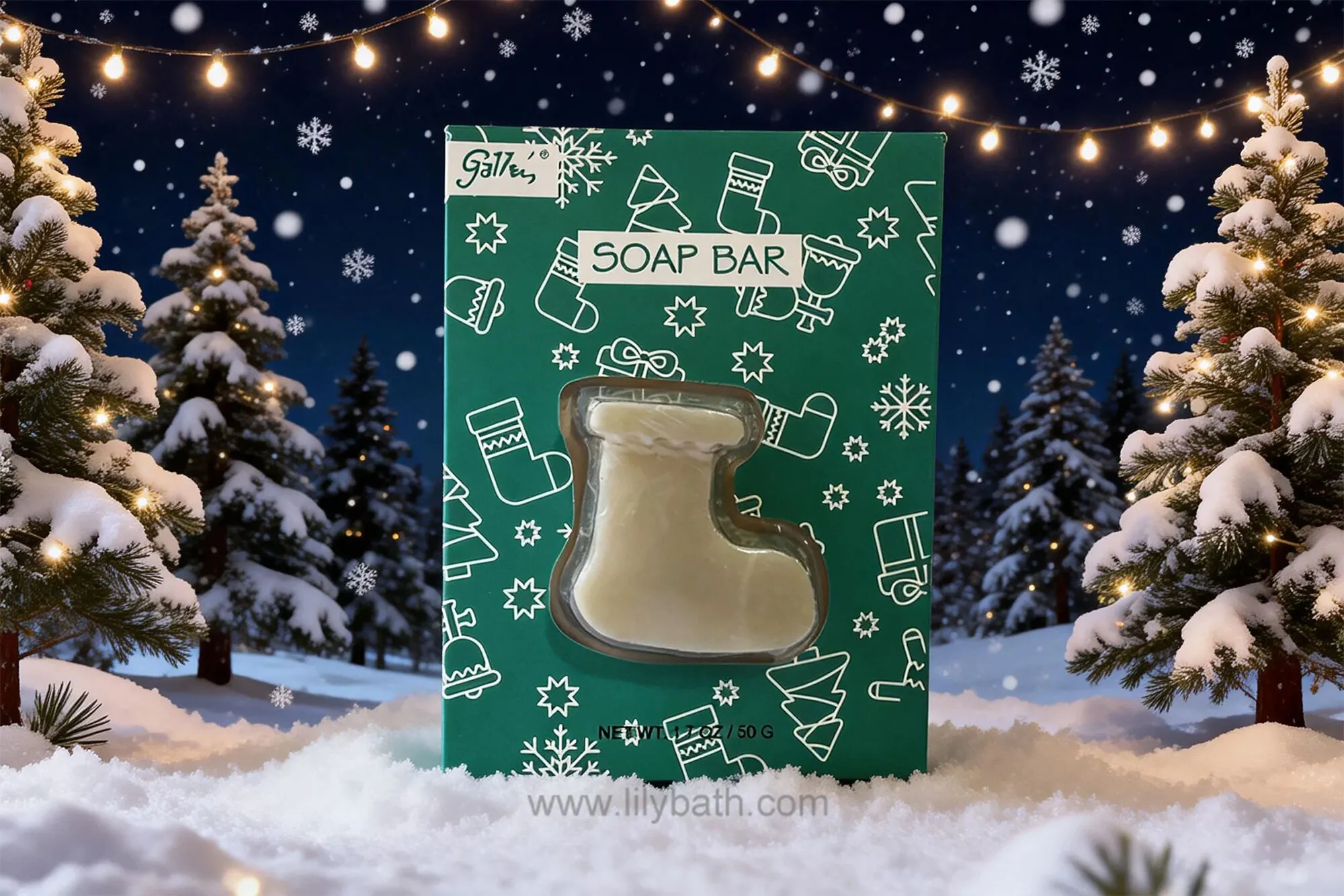 Conjunto de sabonetes pequenos em formato de bota de Papai Noel de 50g – Sabonete de presente de Natal para crianças | Fabricante OEM/de marca própria 1