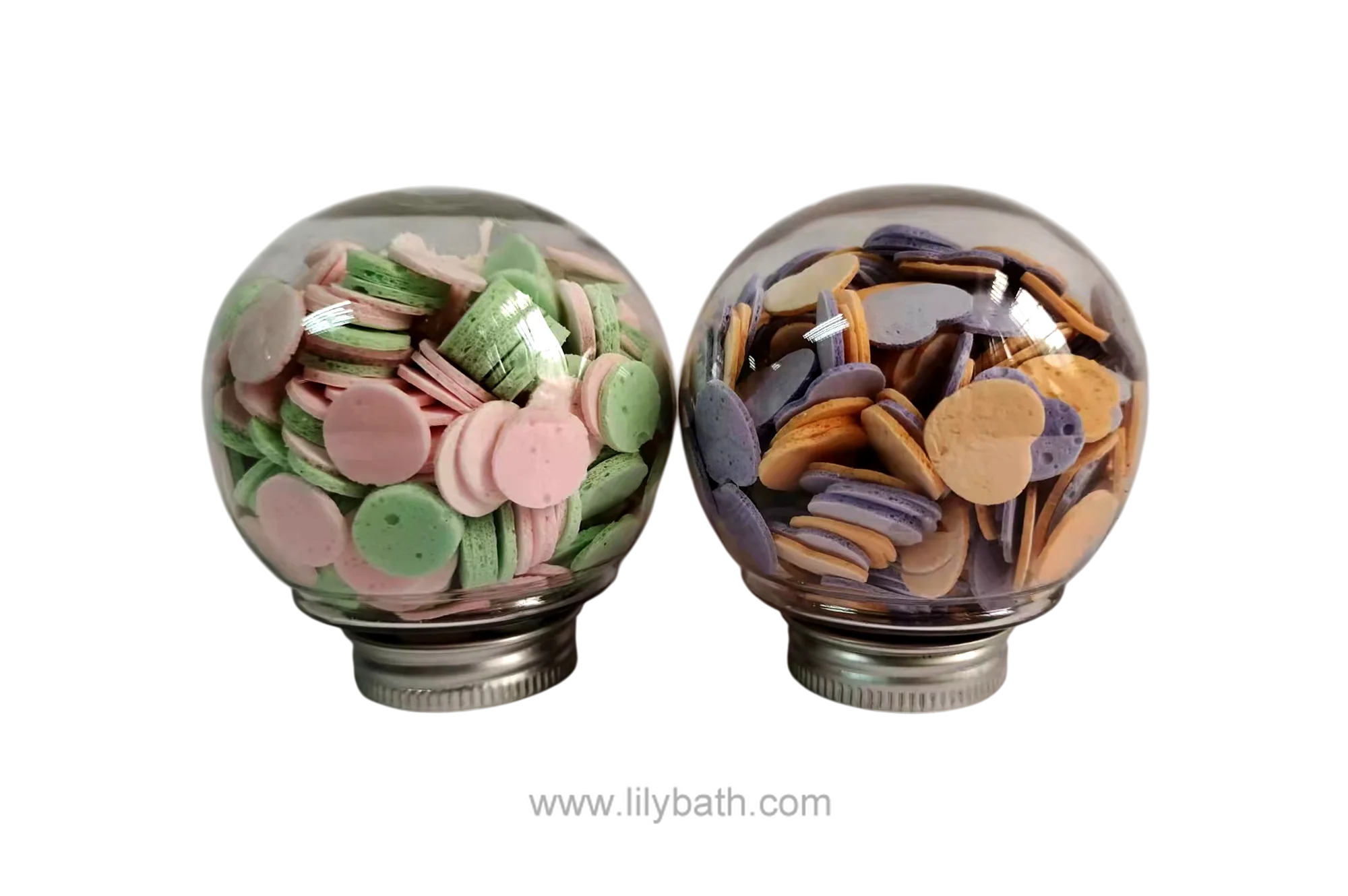 20g Mini Portebla Bana Konfetia Sapo en Travidebla Sfera Botelo - Vojaĝa Grando Mana kaj Korpa Sapo 1