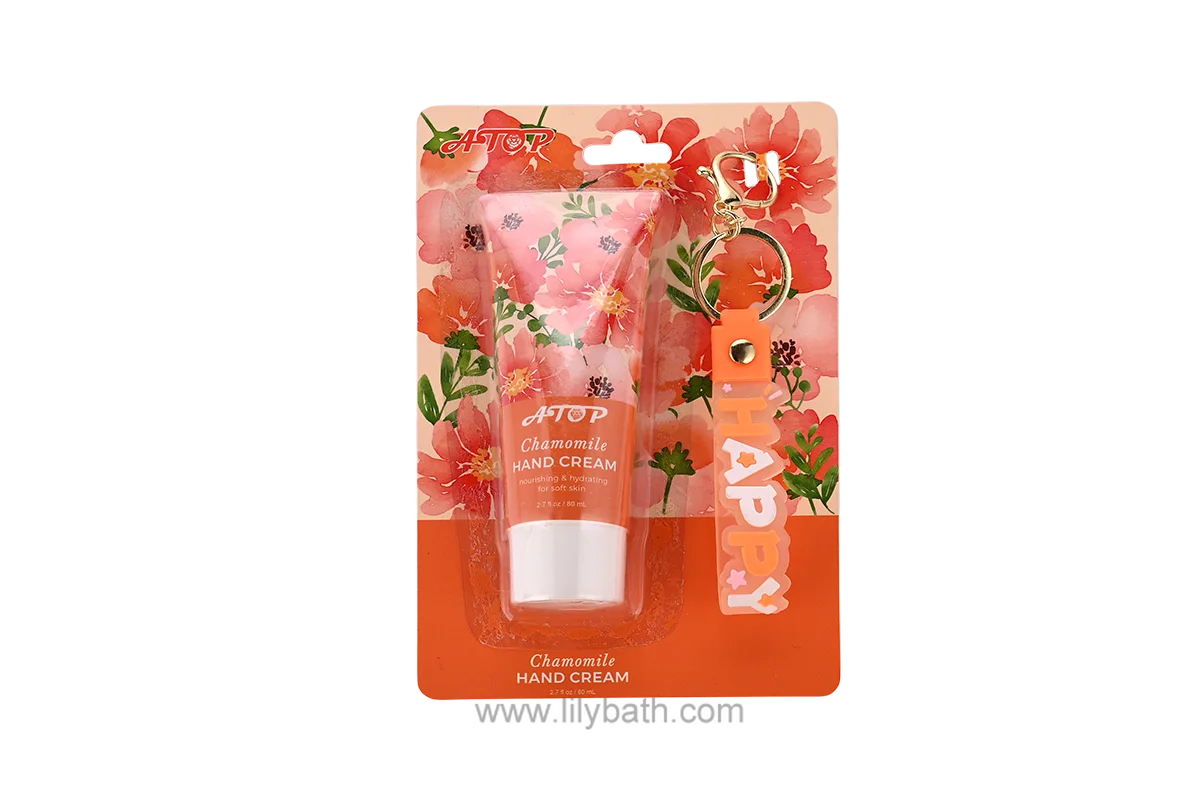 set regalo floreale con crema per le mani da viaggio